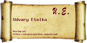 Udvary Etelka névjegykártya